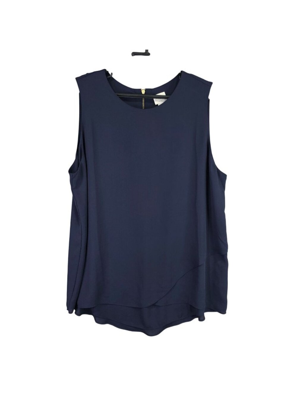Womens Chicos Navy Blue Sleeveless Layered Tank Top Back Zipper Polyester Size 2